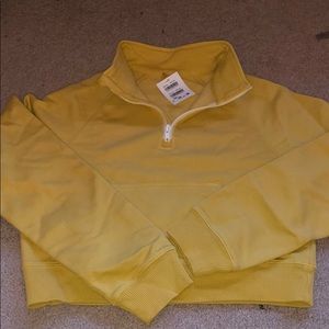 Brandy Melville cropped yellow quarter zip